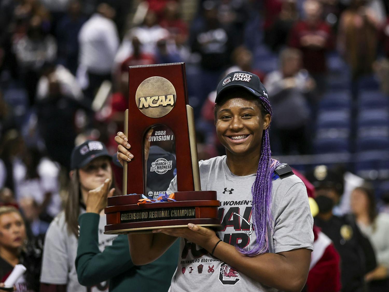 Junior forward Aliyah Boston wins Most Outstanding Player in the Greensboro Region after South Carolina's 80-50 victory over Creighton in the Elite Eight on Sunday, March 27, 2022. The victory advanced South Carolina to the Final Four. 