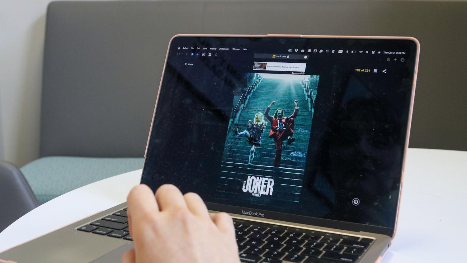 A photo illustration of the Joker: Folie à Deux movie poster on Oct. 3, 2024. Joker: Folie à Deux is the sequel to the first movie in the series, starring Lady Gaga.