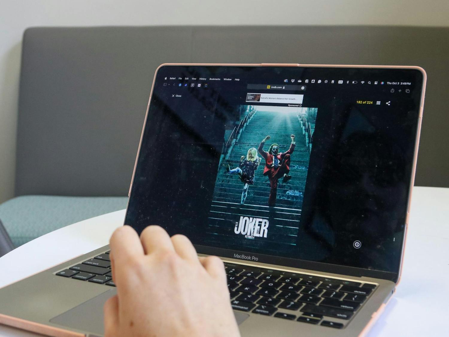 A photo illustration of the Joker: Folie à Deux movie poster on Oct. 3, 2024. Joker: Folie à Deux is the sequel to the first movie in the series, starring Lady Gaga.