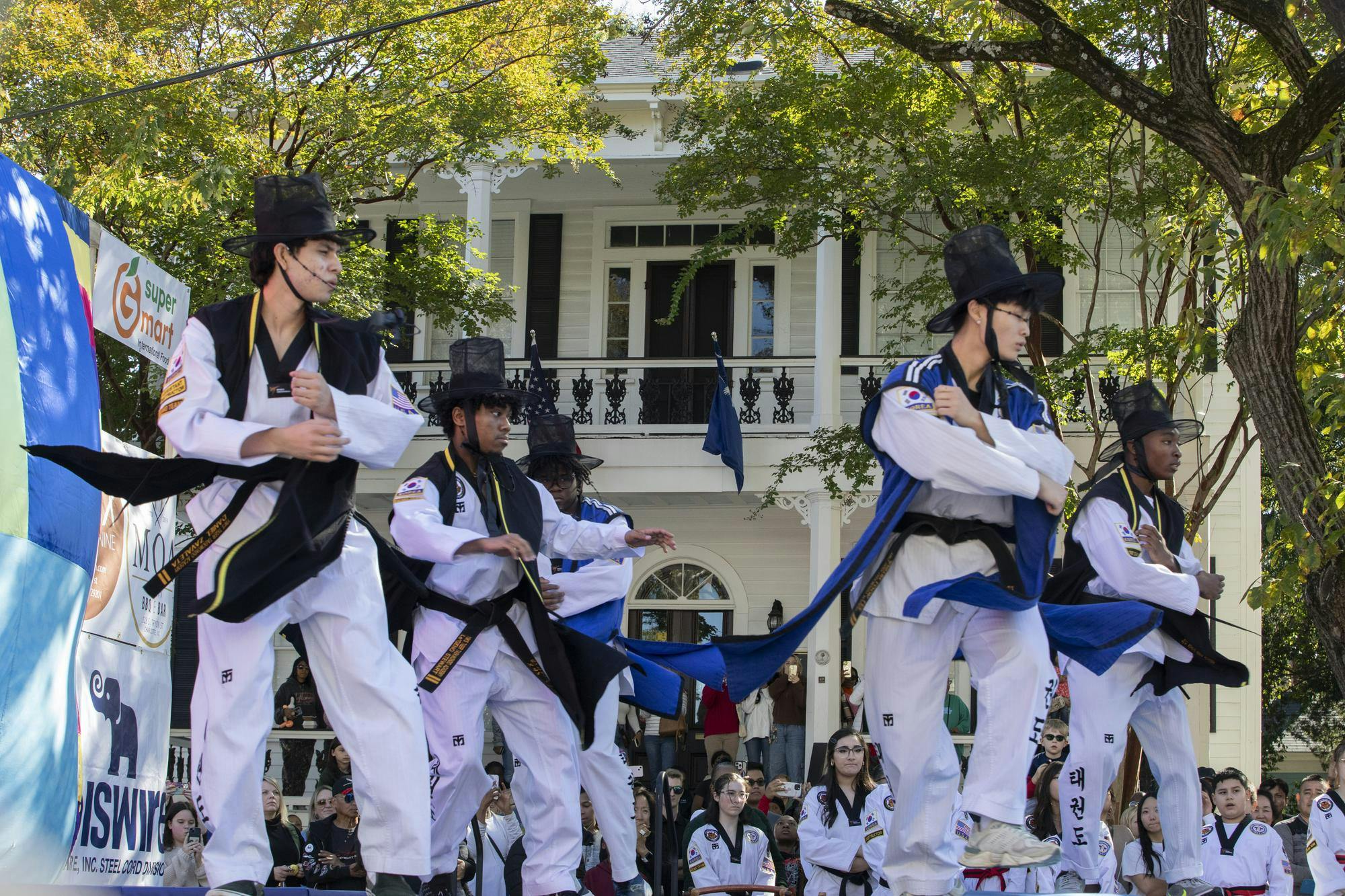 Students of Tiger Taekwondo Academy perform at the Korean Festival on Nov. 1, 2025, on Richland Street. The academy offers many services meant to build good characteristics to kids of all ages.