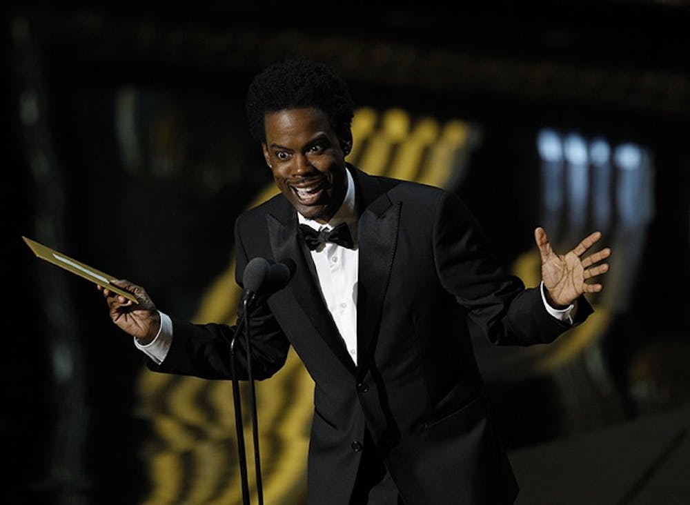 Presenter Chris Rock on stage at the 84th Annual Academy Awards show at the Hollywood and Highland Center in Los Angeles, California, on Sunday, February 26, 2012. (Robert Gauthier/Los Angeles Times/MCT)