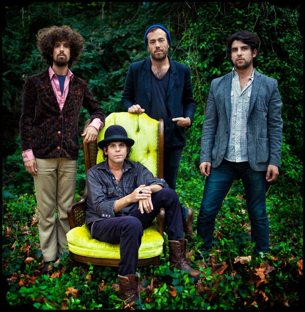 LEFT TO RIGHT, standing:  Jeff Ratner, David Moore, Malachi DeLorenzo; Langhorne Slim is seated