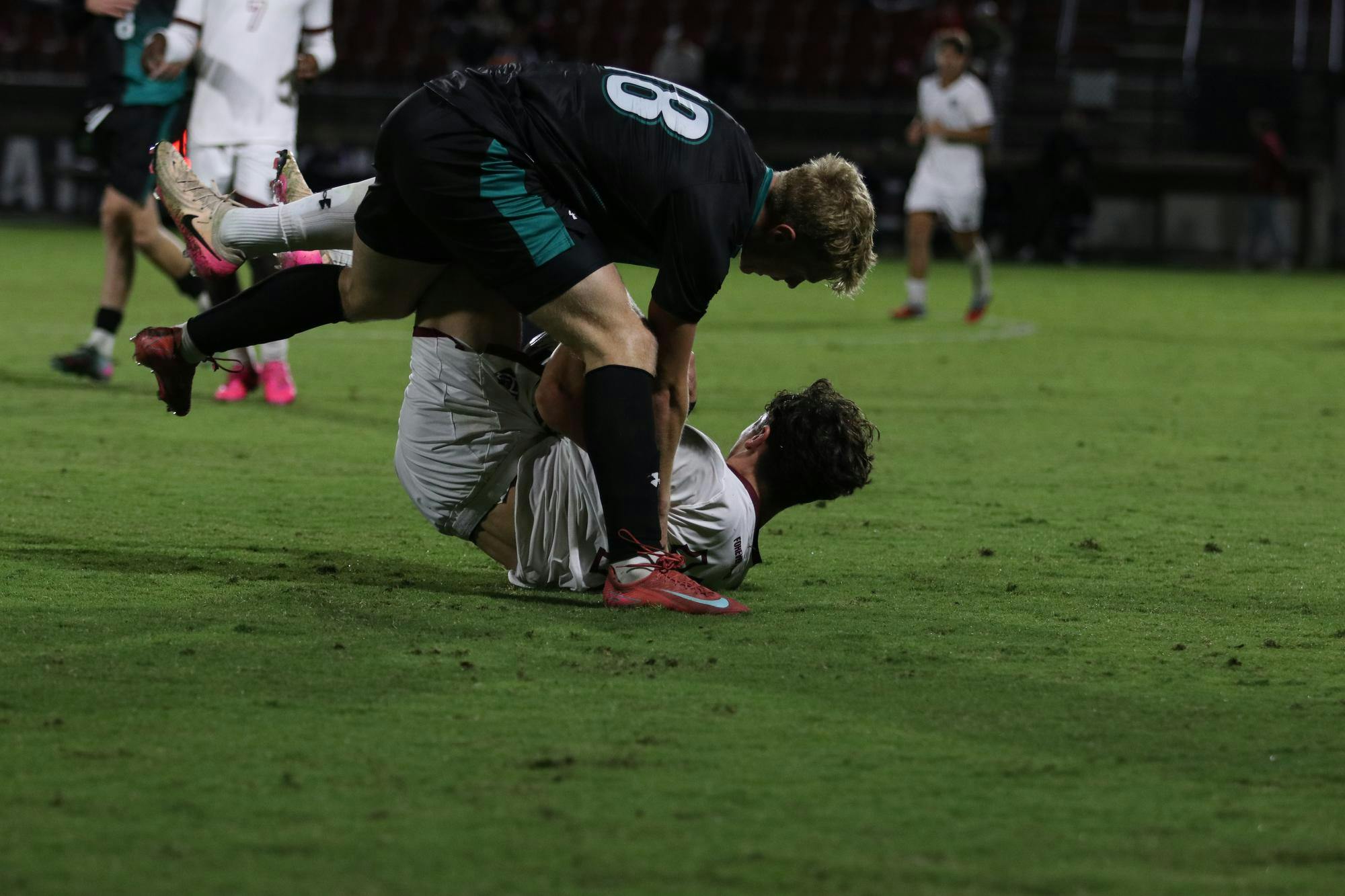 South Carolina midfielder Ethan Ballek plays against Coastal Carolina in their match on Oct. 26, 2025. The Chanticleers defeated the Gamecocks with a final score of 3-1.