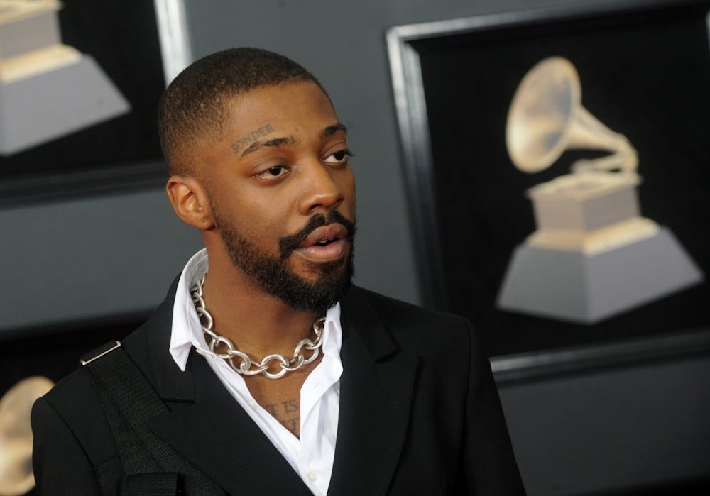 Recording artist Brent Faiyaz arriving on the red carpet at the 60th Annual Grammy Awards ceremony at Madison Square Garden in New York City on Jan. 28, 2018. (Dennis Van Tine/Abaca Press/TNS)