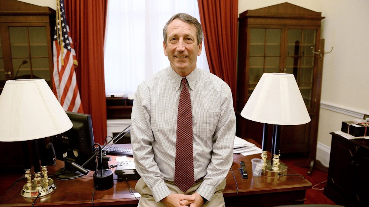 Rep. Mark Sanford (R-S.C.) in his office on Capitol Hill in Washington, D.C., on February 4, 2014. Sanford gave out pocket-sized Constitutions to trick-or-treaters. (Olivier Douliery/Abaca Press/TNS)
