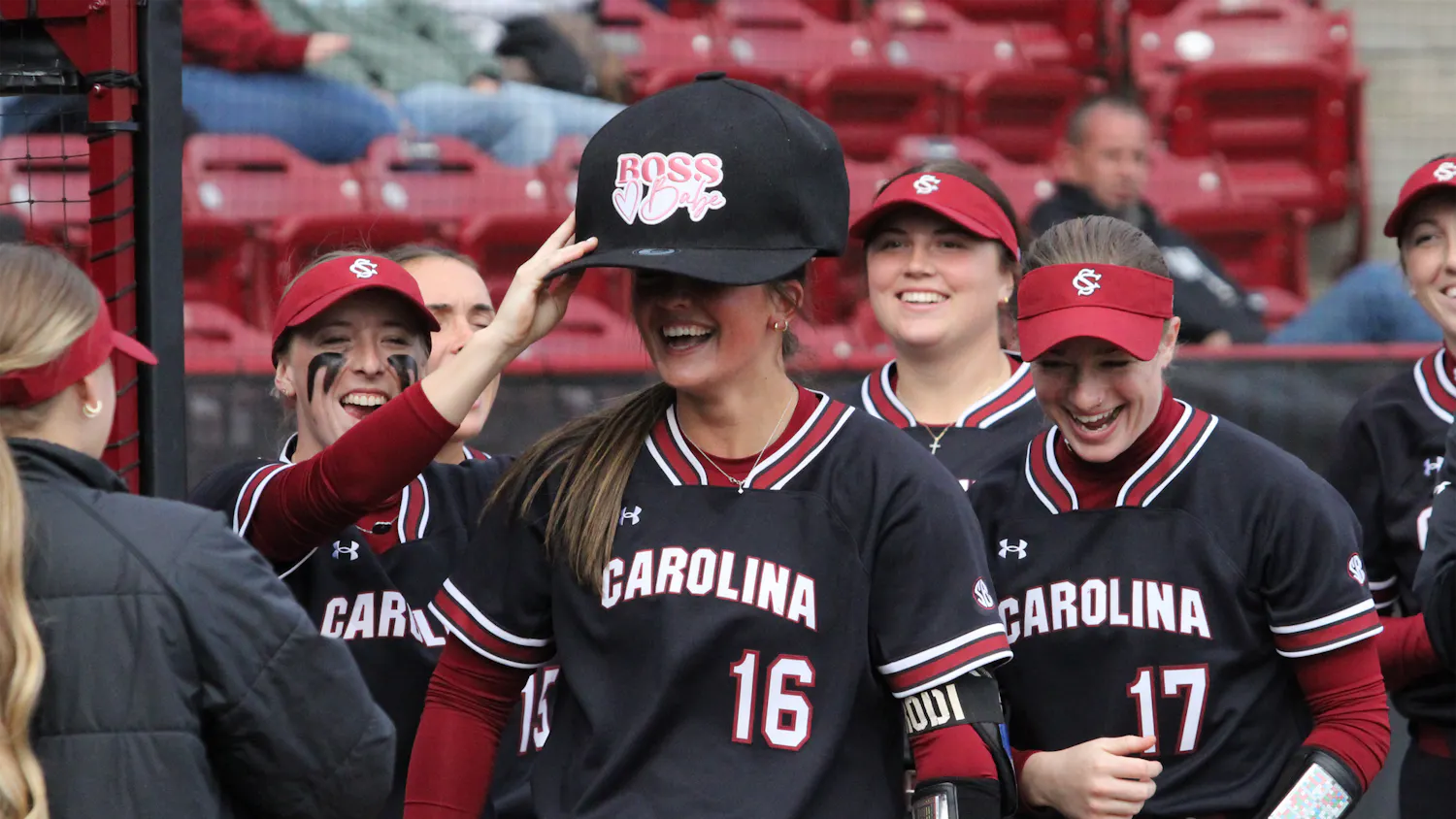 FILE — Junior infielder Arianna Rodi celebrates her home run in game against Fordham on Feb. 22, 2025, at Beckham Field. Rodi hit a solo shot out of the stadium in the bottom of the first, putting the Gamecocks on the board.