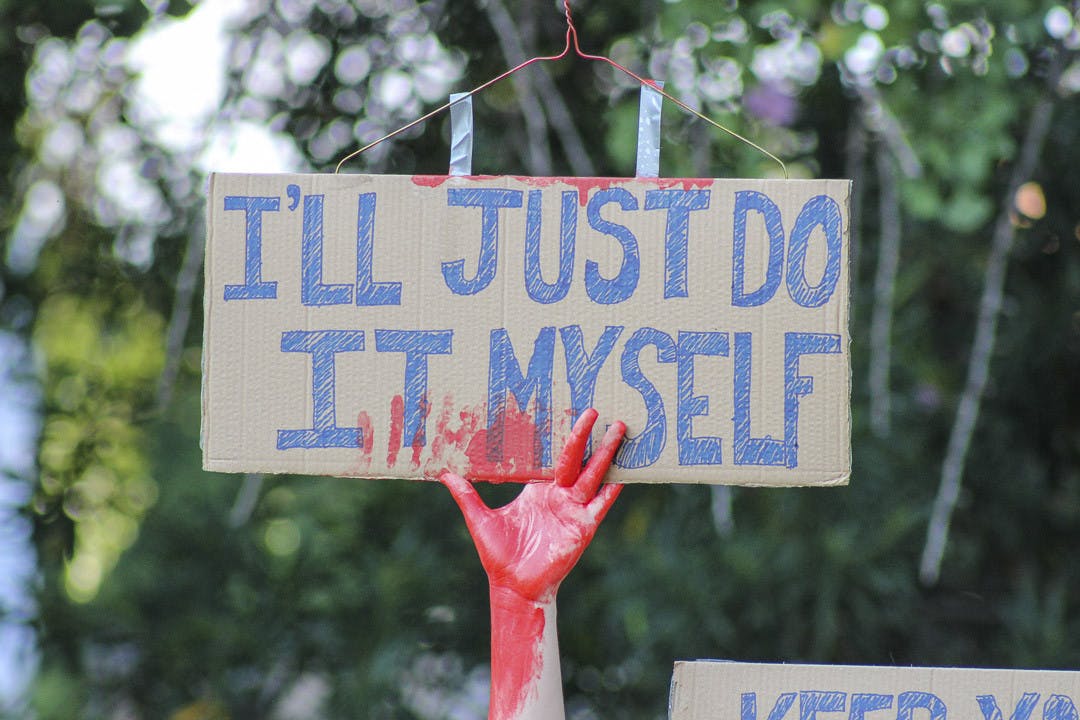 Protestors gather outside of the South Carolina's Statehouse on June 25, 2022. This protest was a direct response to the overturning of Roe v. Wade earlier that June.&nbsp;