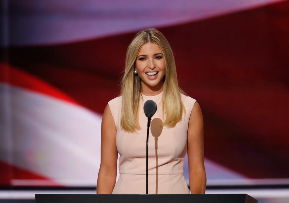 Ivanka Trump speaks during the last day of the Republican National Convention on Thursday, July 21, 2016, at Quicken Loans Arena in Cleveland. (Carolyn Cole/Los Angeles Times/TNS)