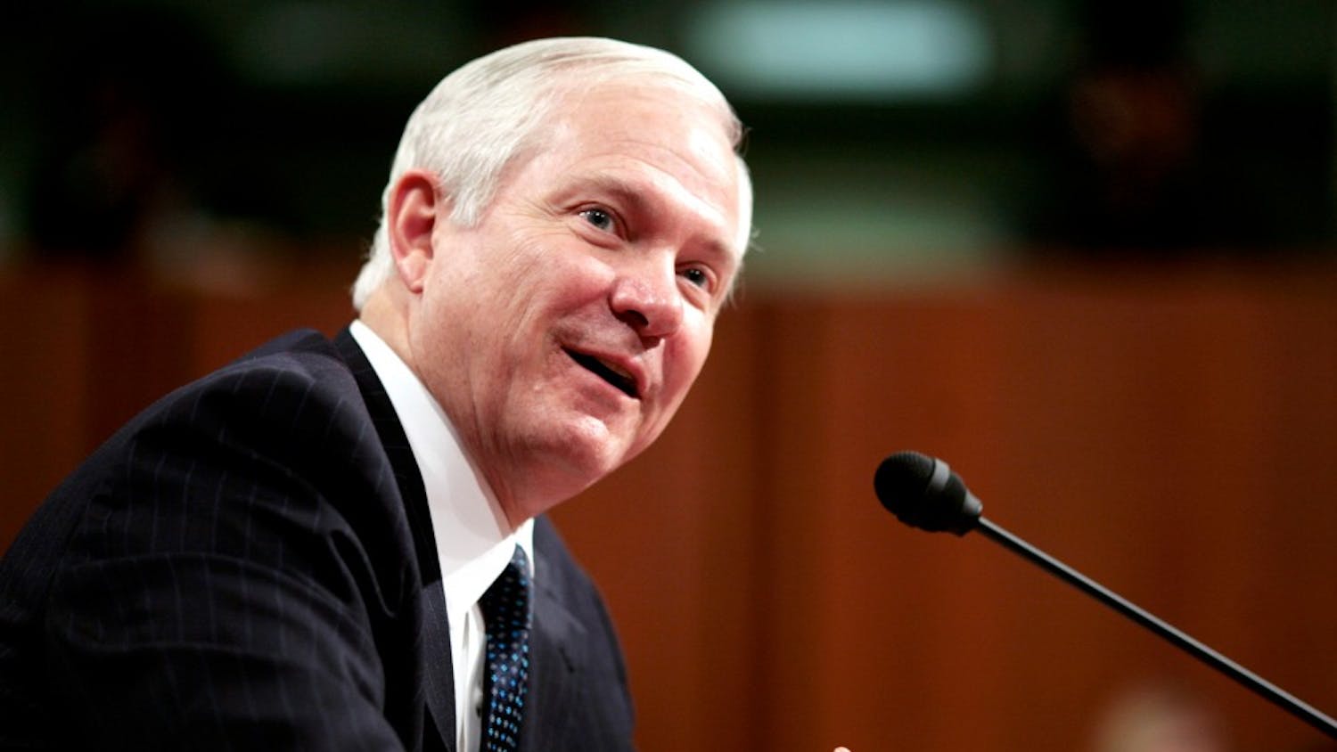 Robert Gates, the nominee to replace Donald Rumsfeld as Secretary of Defense, testifies before the Senate Armed Services Committee during his confirmation hearing on Tuesday, December 5, 2006, in Washington, DC. (Chuck Kennedy/MCT)