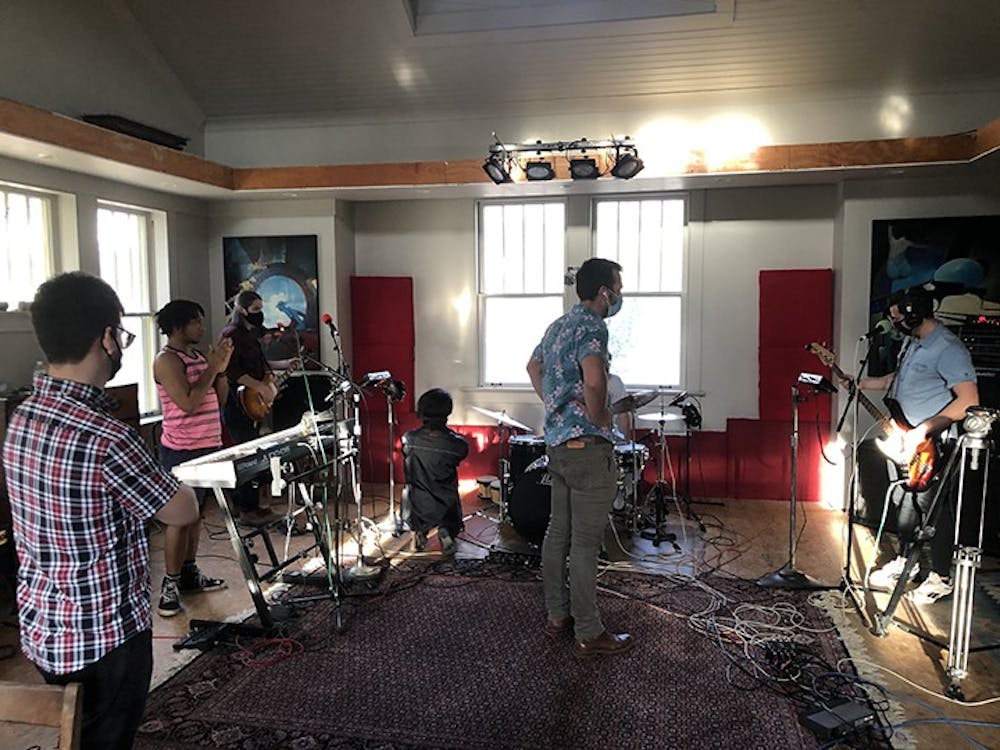 <p>Sound check for Columbia-based band Opus &amp; The Frequencies on the At the Addition show, on Feb. 28, 2021.</p>