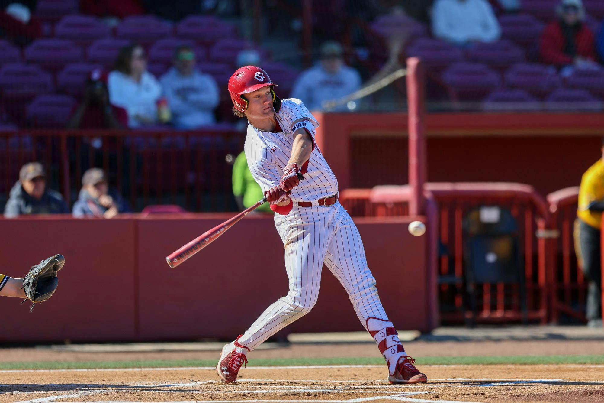 Junior infielder Dawson Harman prepares to strike a pitch during the game against Northern Kentucky on Feb. 13, 2026. Harman had two hits and scored a home run.