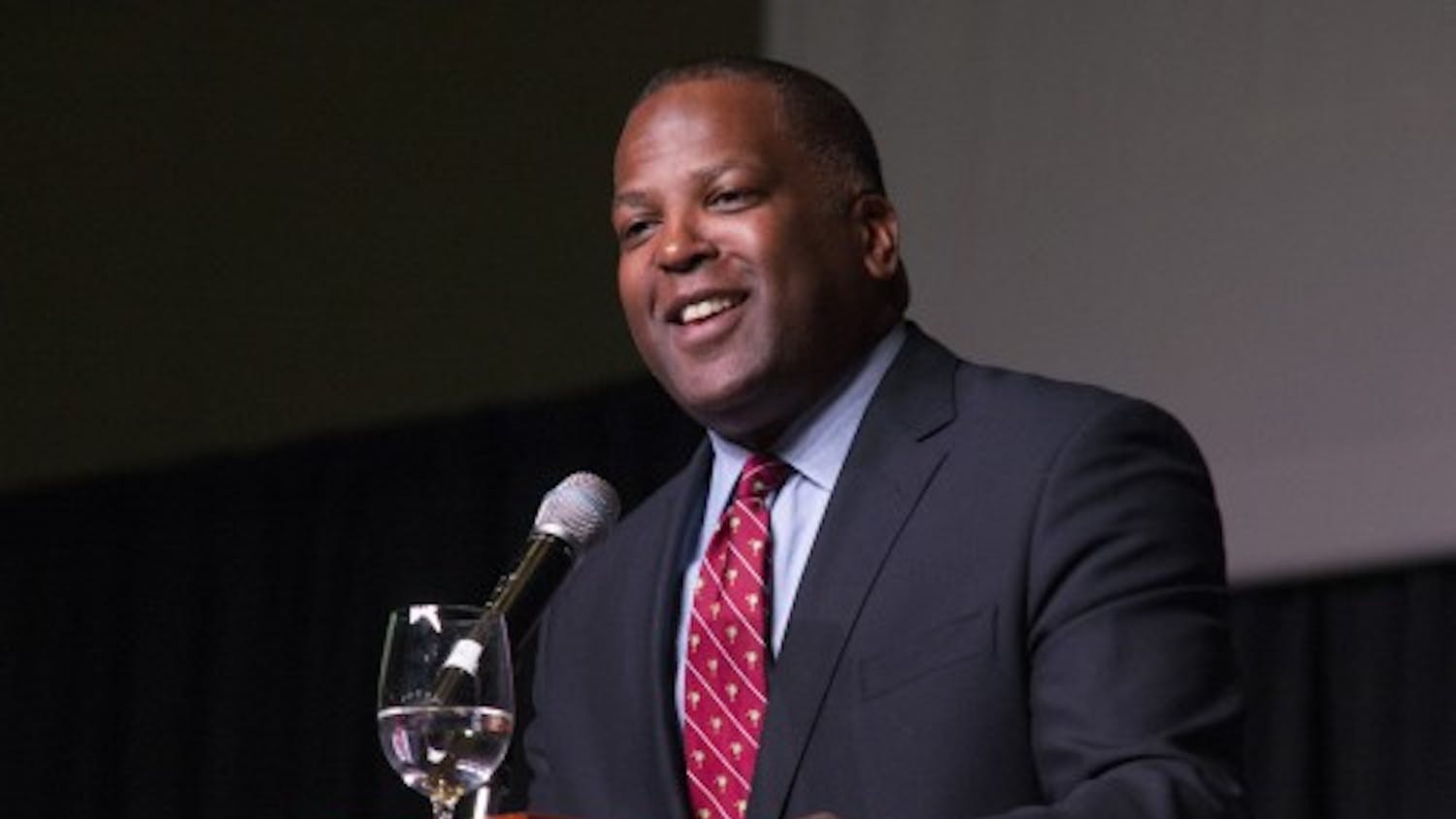 Mayor Steve Benjamin sets the agenda for his next term in office at the Columbia Metropolitan Convention Center on Tuesday, focusing on city improvements.