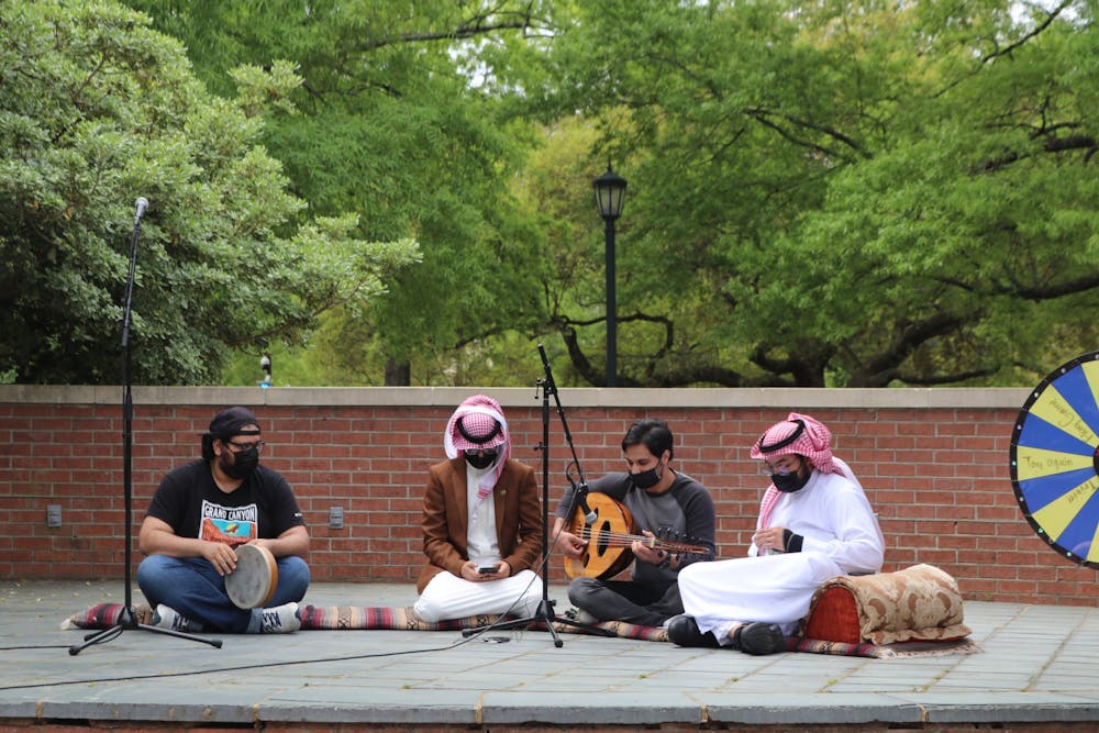 Members of the Association of Saudi Arabian Students perform Arabic music.
