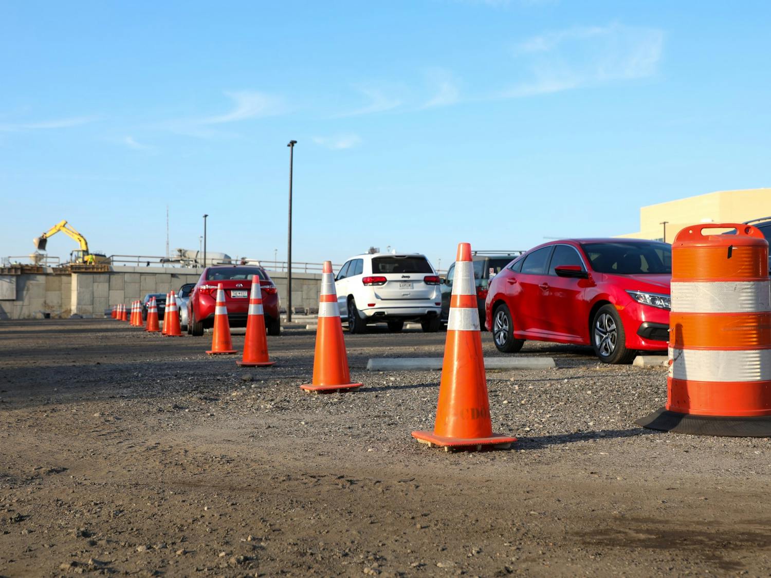 A parking lot beside Colonial Life Arena on January 26, 2022. The lot is used by students at the University of South Carolina with a valid permit.