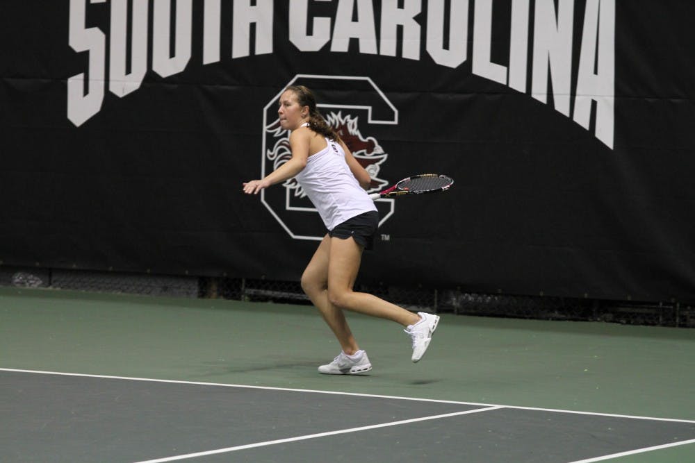 	Dominika Kanakova helped propel the Gamecocks to victory Friday against Missouri.