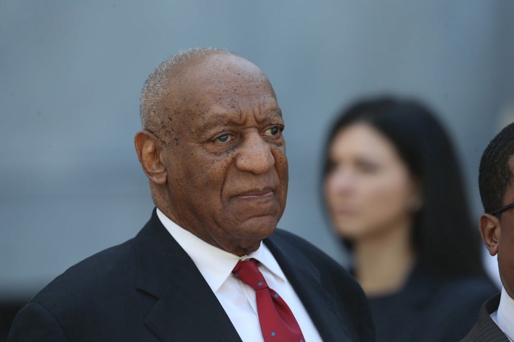 Bill Cosby walks out of the Montgomery County Courthouse on Thursday, April 26, 2018 in Norristown, Pa. after learning a jury found him guilty of sexual assault. Northwestern University Hill has revoked an honorary degree awarded to Cosby in 1997. (David Swanson/Philadelphia Inquirer/TNS)