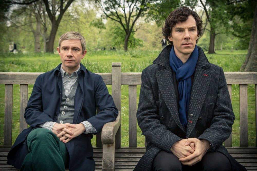 Martin Freeman stars as John Watson and Benedict Cumberbatch as Sherlock Holmes in "Sherlock" on PBS' Masterpiece. (Robert Viglasky/Hartswood Films/PBS/MCT)