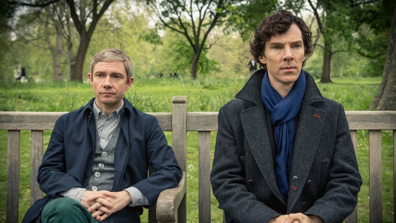 Martin Freeman stars as John Watson and Benedict Cumberbatch as Sherlock Holmes in "Sherlock" on PBS' Masterpiece. (Robert Viglasky/Hartswood Films/PBS/MCT)