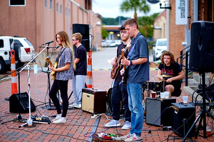 Outer Ego performs an outdoor show at Twisted Spur Brewing in September 2020. The band will be performing again at Twisted Spur Brewing on Nov. 20 and at Market on Main on Dec. 10. 