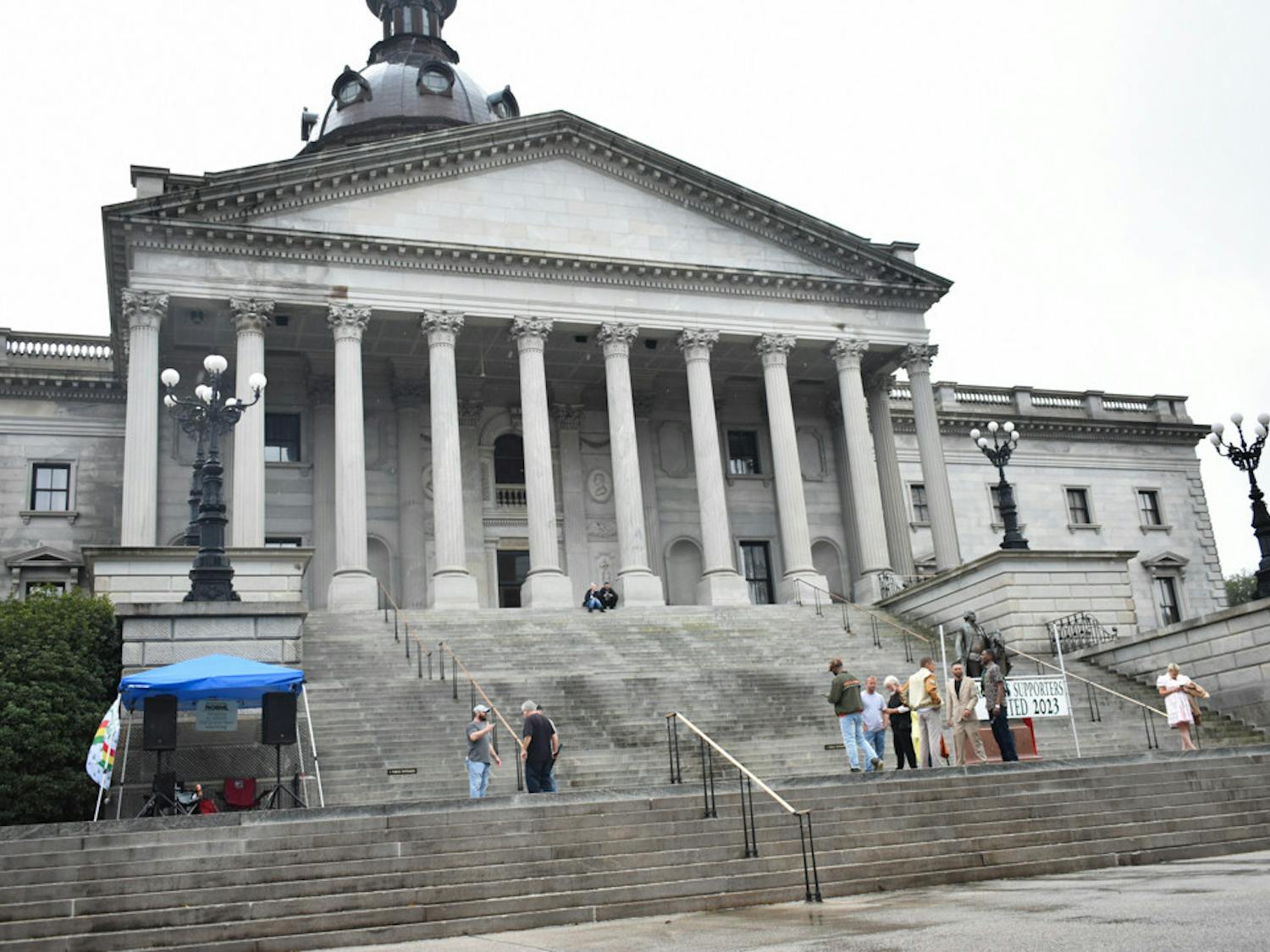 South Carolina NORML held a protest for reforming the state's cannabis laws on Feb. 17, 2023. The protest was held outside of the South Carolina Statehouse. where parodies of famous songs and calls of "free marijuana information" could be heard.