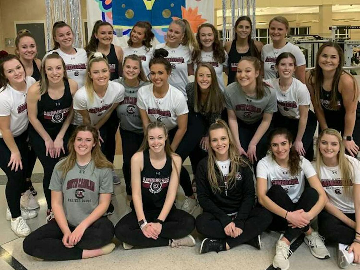  The Carolina Club Dance poses for a picture while at USC's 2020 Dance Marathon event. 