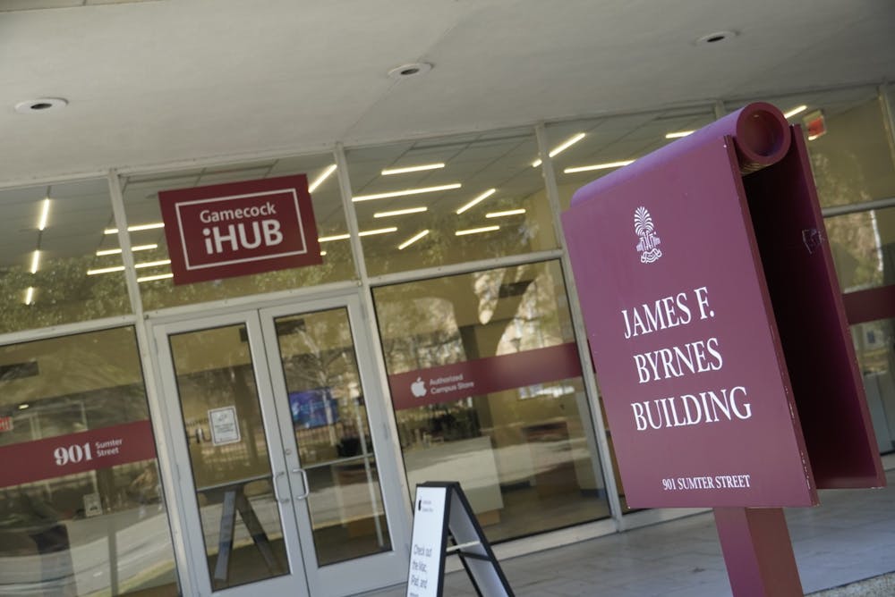 <p>Exterior of the James F. Byrnes Building located at 901 Sumter St. on Feb. 1, 2022. Following the formation of the Title IX task force the building serves as the location for the office of new Assistant Vice President for Civil Rights Molly Peirano.</p>