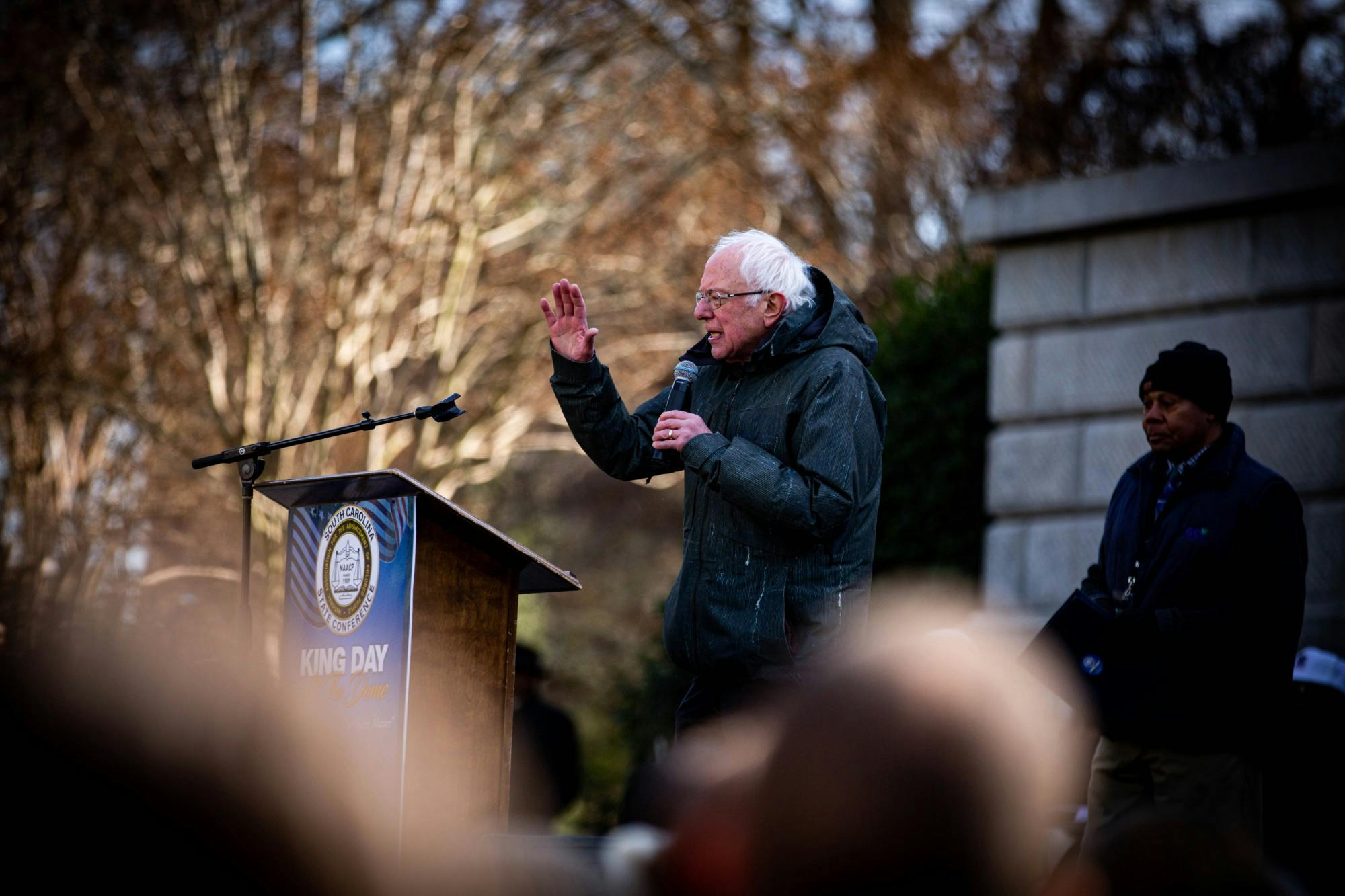 Democratic presidential candidate Bernie Sanders speaks at the Statehouse for the King Day at the Dome event on Martin Luther King Jr. Day Jan. 20.