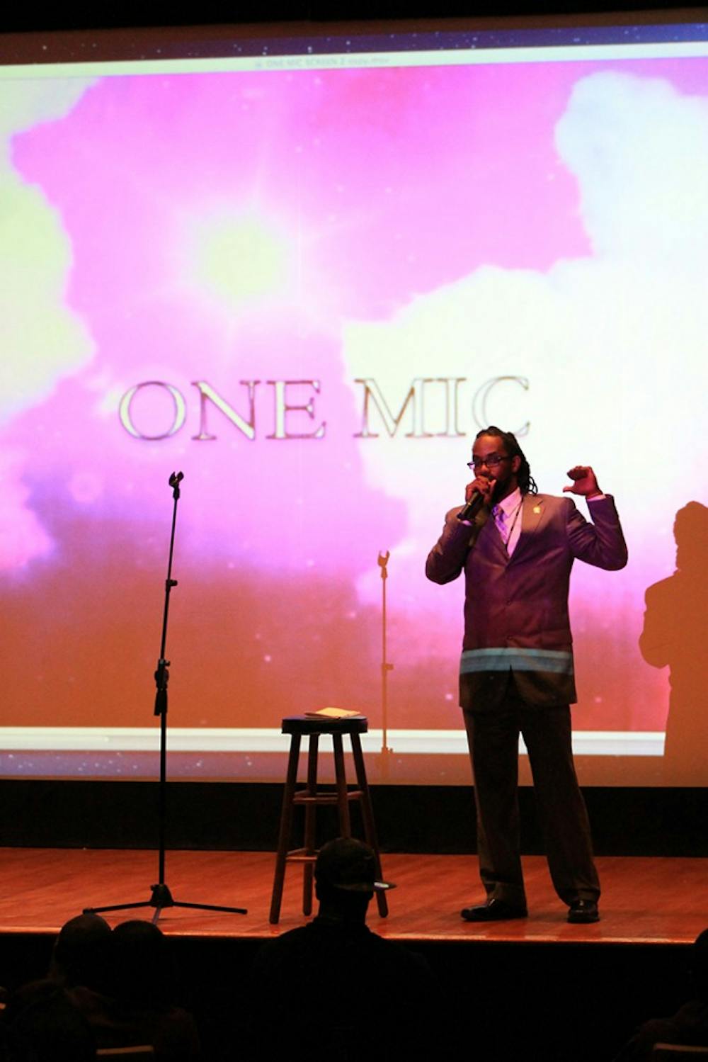 	<p>“One Mic” performers brought attention to the dangers of domestic violence.</p>