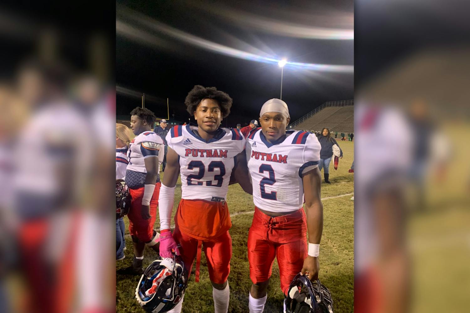 Jalon and Gerald Kilgore compete for Putnam County High School against the Fitzgerald High School College and Career Academy in the third round of the Georgia 2A playoffs on Nov. 26, 2021. The brothers were recently reunited at the University of South Carolina after playing apart for two years. 
