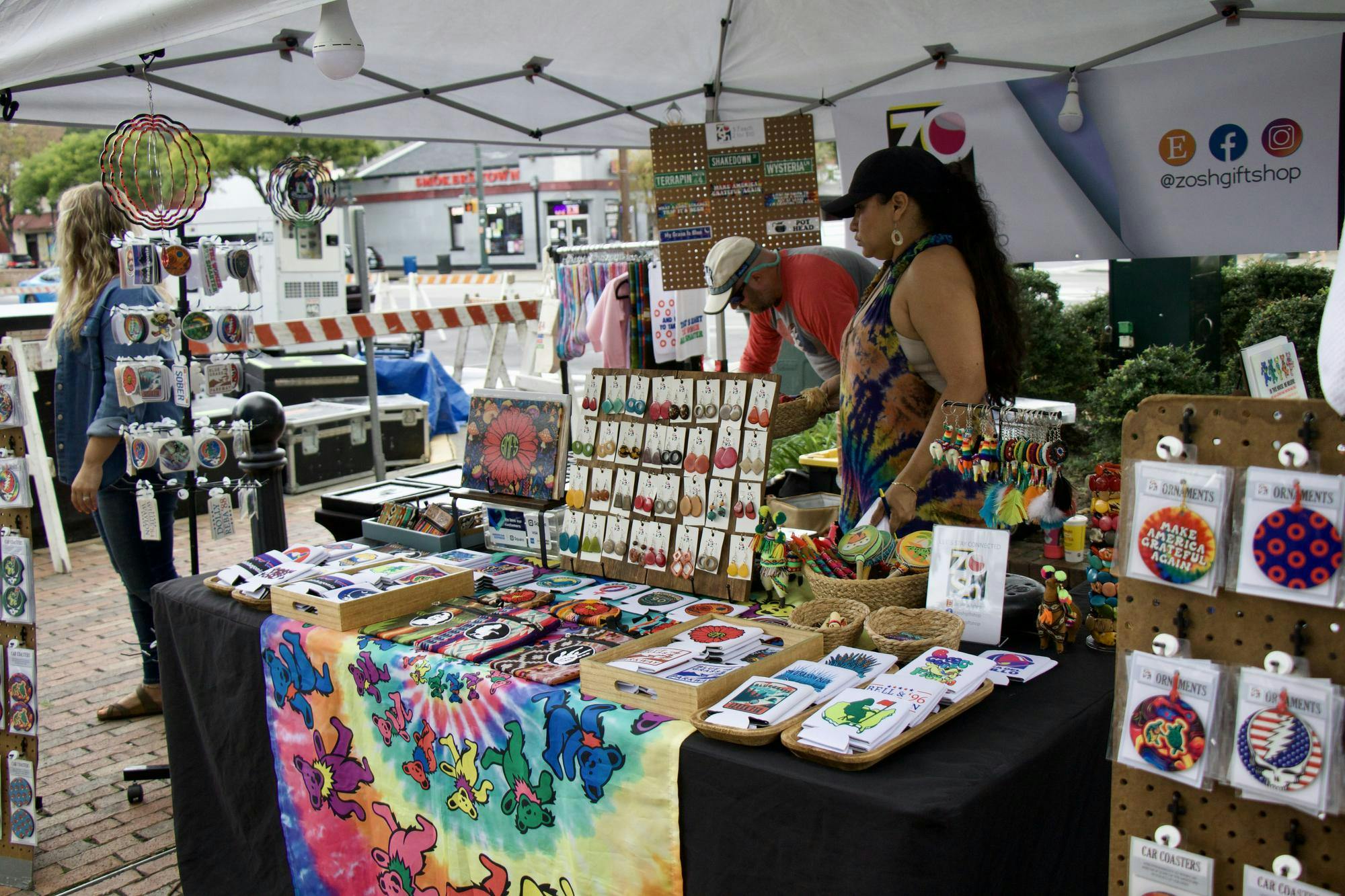 Mitchell and Jessica Sharp, owners of Zosh Gift Shop, get ready for their third year in Jerry Fest as vendors. Jessica Sharp is originally from Ecuador, but the couple has lived in the Charlotte area for about 20 years.