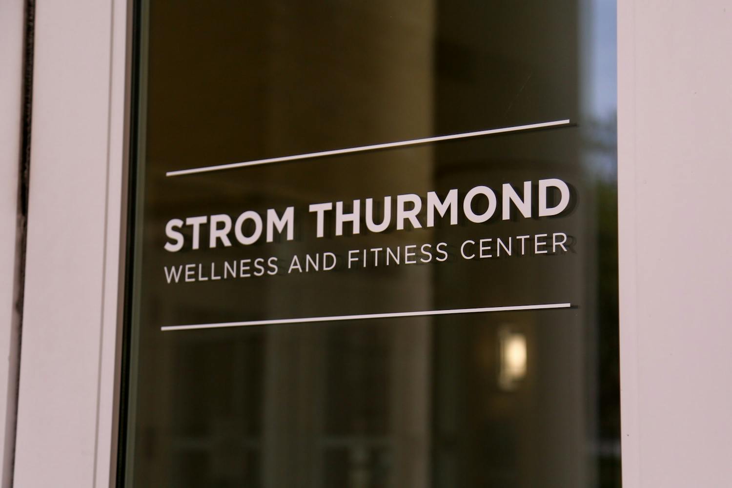 The entrance of Strom Thurmond Wellness and Fitness Center. The facility serves faculty, staff and students of the University of South Carolina.