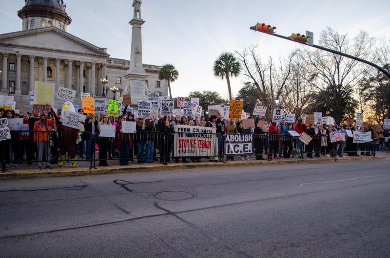 USC students join protest against ICE at statehouse