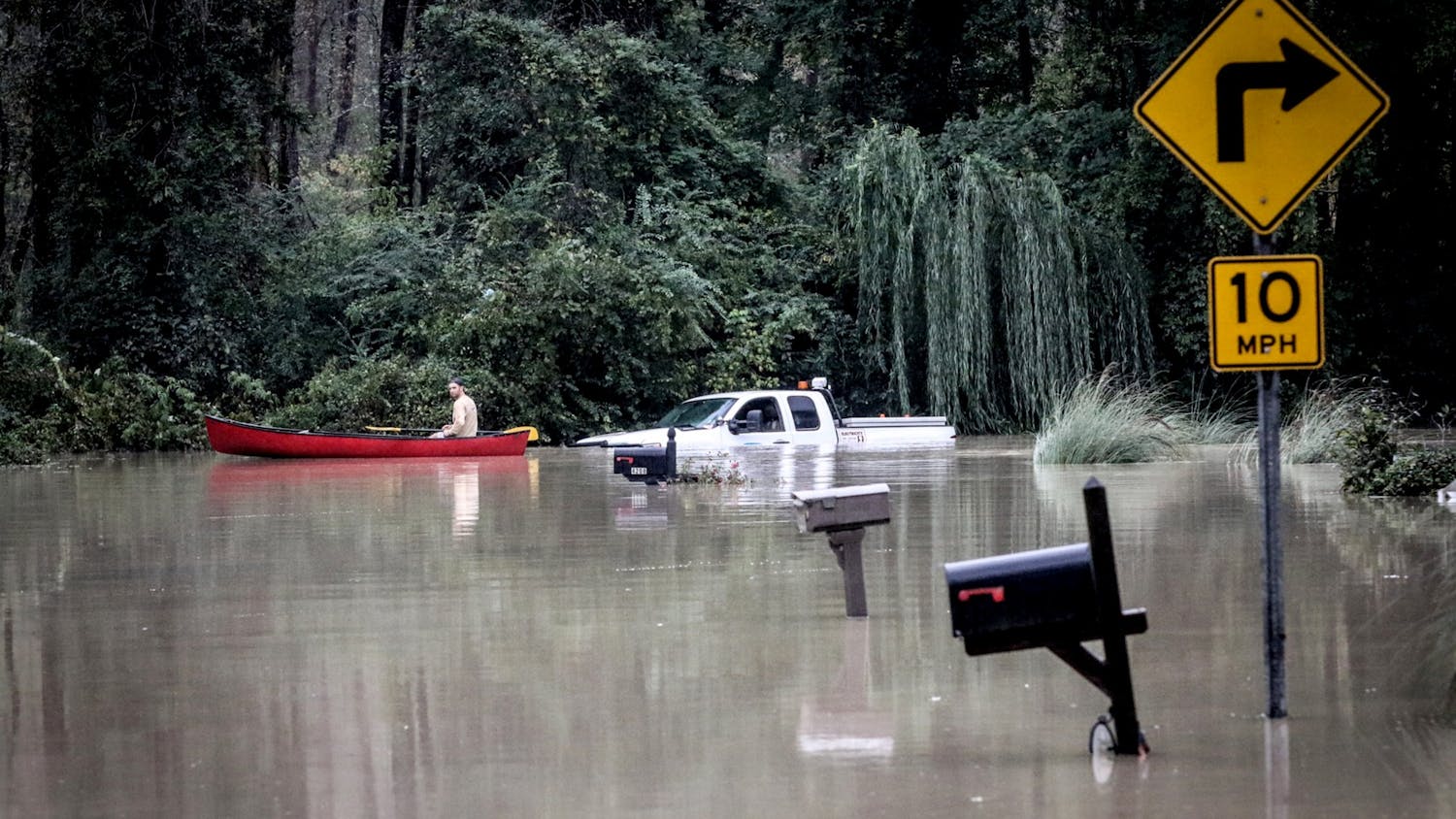 Rescue crews from across the country work to help those in need after rain and flood water ravaged the Columbia, South Carolina, area on Oct. 4, 2015.