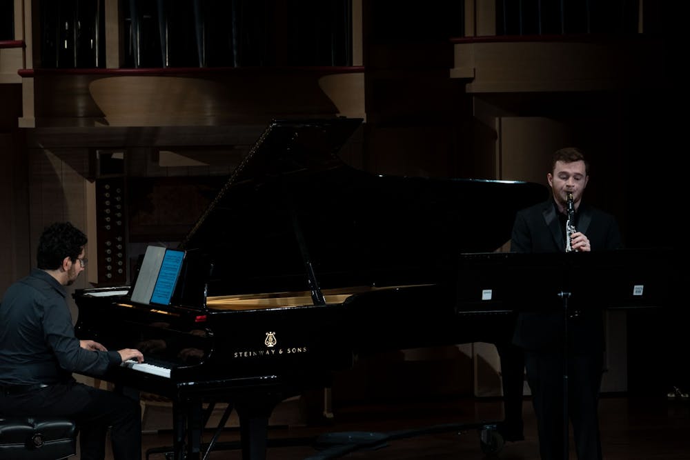 <p>The School of Music holds a music exposure on April 1, 2022. The exposure saw performances by clarinet student Jared Moore with accompanying pianist Claudio Olivera.</p>