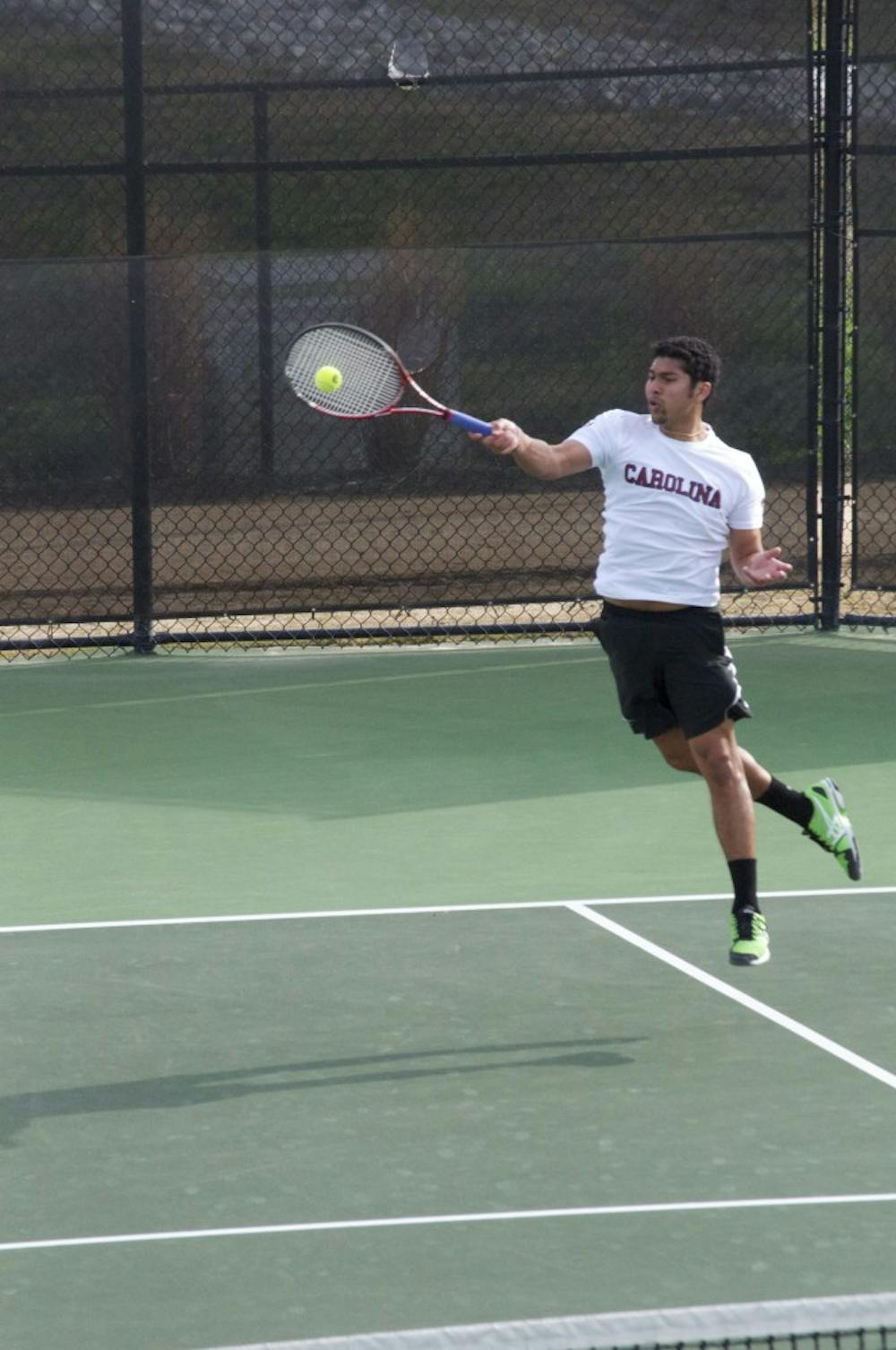 	<p>Junior Andrew Adams, and All-<span class="caps">SEC</span> selection, won in straight sets against the Citadel to help earn a shutout victory.</p>