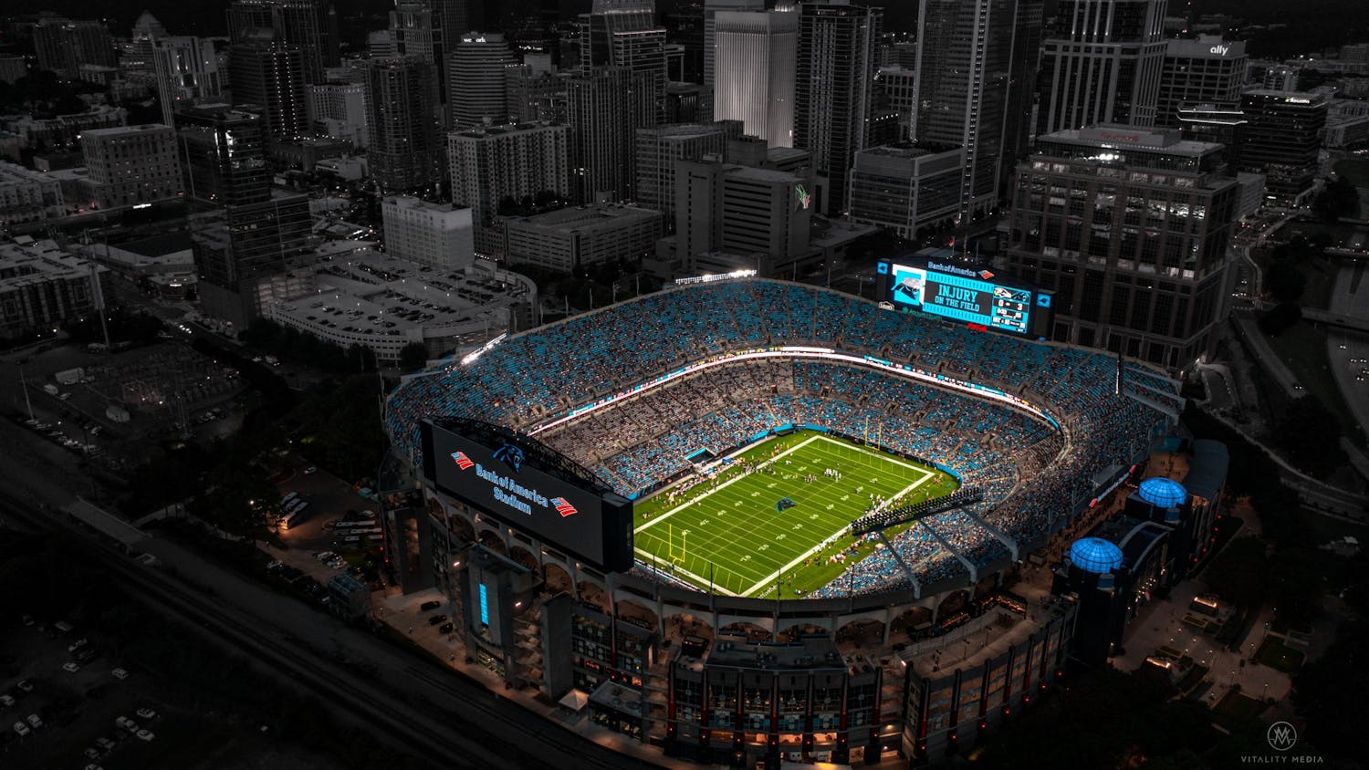 The Bank of America Stadium located in Charlotte, North Carolina, is home to the Carolina Panthers. 