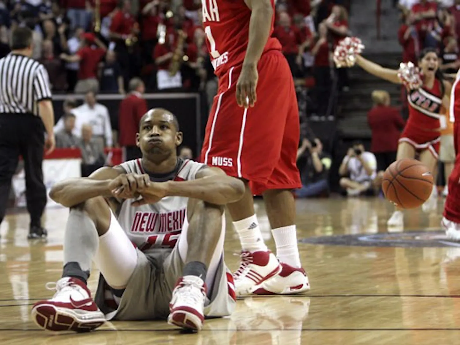 UNM's J.R. Giddens after Thursday's loss to Utah. The Lobos fell to the Utes 82-80 in overtime.