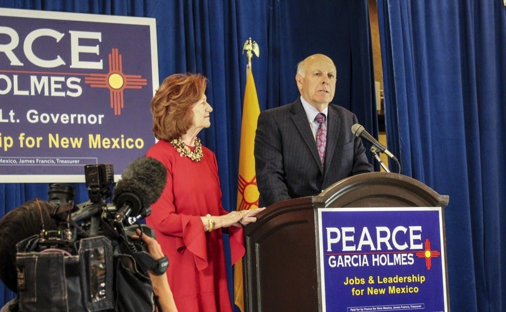 Steve Pearce addresses crowd following his loss to Rep. Michelle Lujan Girsham in the 2018 New Mexico Gubernatorial Election.&nbsp;