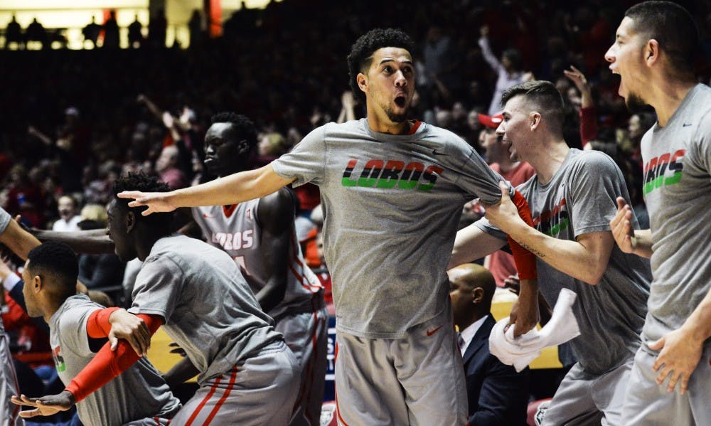 The Lobo bench erupts in celebration as a shot was made against Boise State at WisePies Arena. Head coach Craig Neal held his end-of-season press conference this week, saying his young team gained valuable experience this season. 