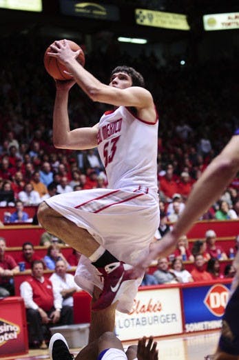 Daniel Faris gets in position for a putback in Tuesday's victory over TCU. Faris led all scorers with 20 points.