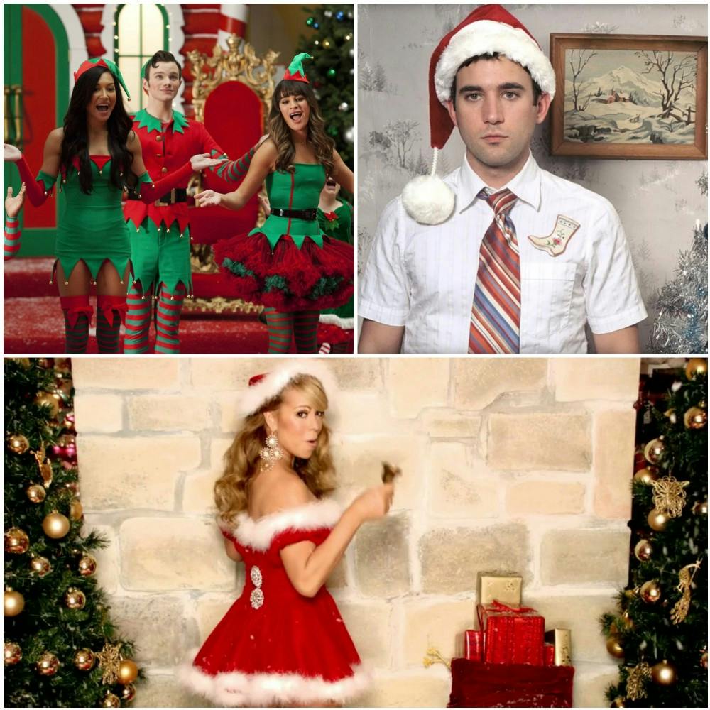 Collage includes images of artists from Glee, Sufjan Stevens and Mariah Carey.