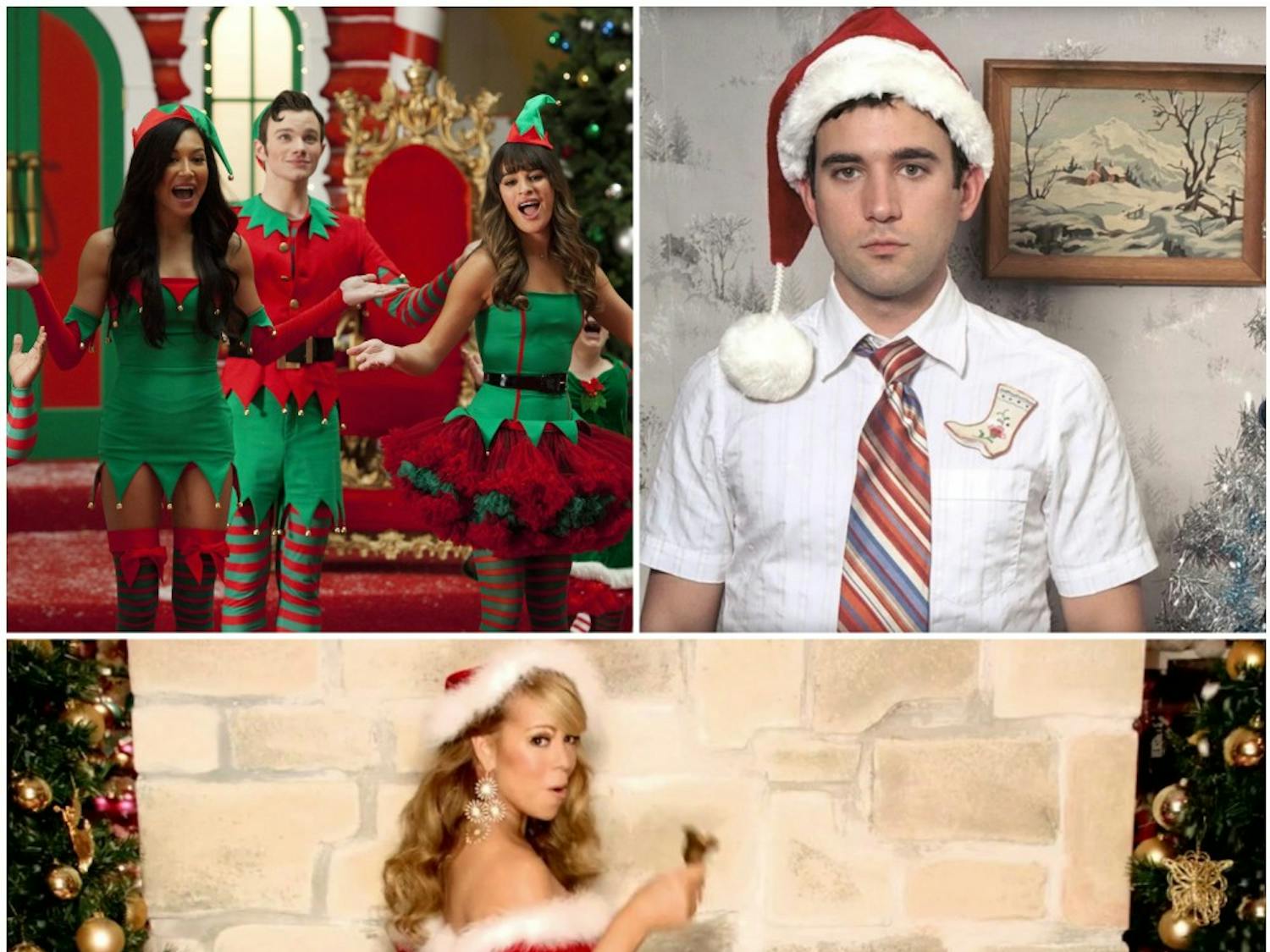 Collage includes images of artists from Glee, Sufjan Stevens and Mariah Carey.