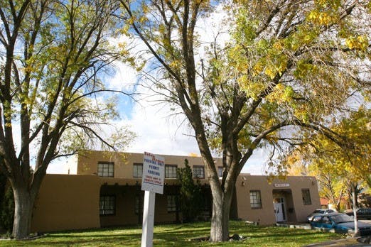 Telos House, located on Las Lomas Road, is seen Monday. A fire, which is being investigated as arson, damaged the house's basement on Sunday. 