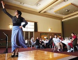UNM student and flamenco dancer Alisa Alba dances during the closing session of a two-day conference in the SUB on Thursday. Representatives from Mexican and Spanish universities attended the conference. 