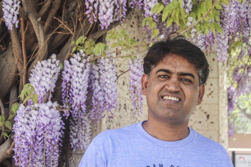 Portrait of Tawasar Abbas Shah taken outside of the Kiva Auditorium on Sunday April 8, 2018 &mdash;Shah is a Ph.D candidate at the University of New Mexico. He is originally from&nbsp;Pakistan.&nbsp;