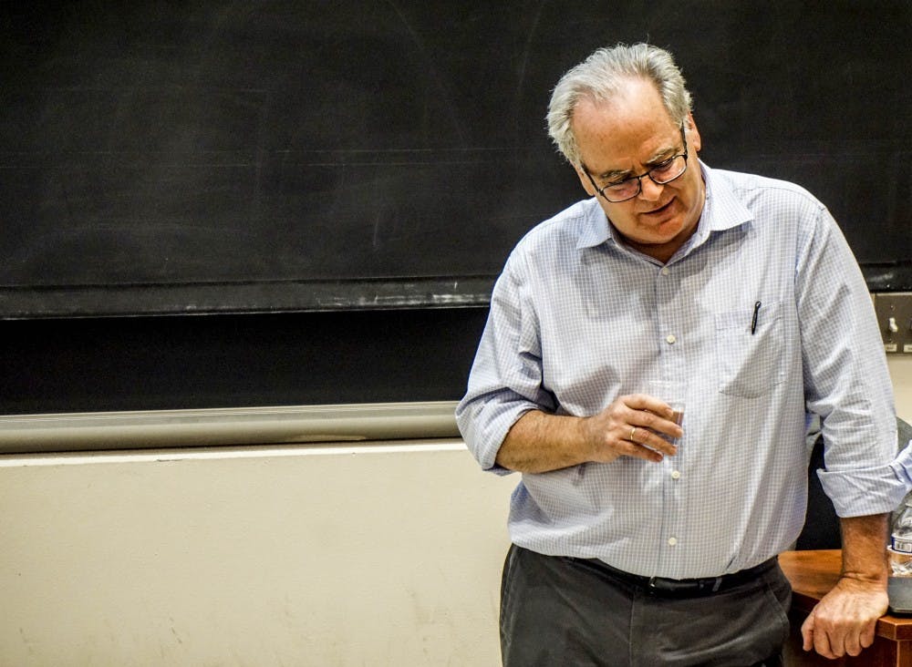New York Times reporter Henry Fountain lectures on the Alaskan earthquake of 1964 on Nov. 9, 2017 at the Hibben Auditorium.