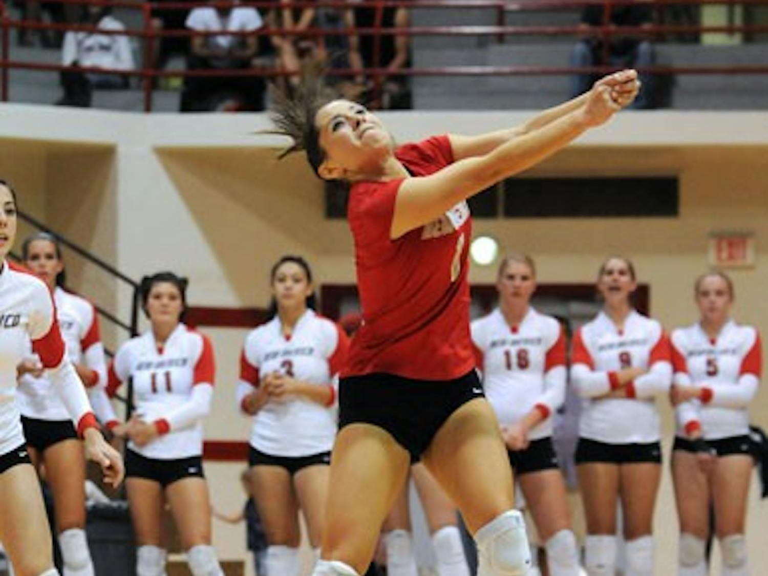 Gayle Tripp has sacrificed for the good of the team throughout her career at UNM. The senior libero now holds the Lobos' all-time record in digs with 1,551.