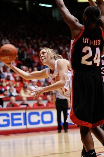 Amanda Best shoots  during Wednesday's 57-52 loss to San Diego State at The Pit. 