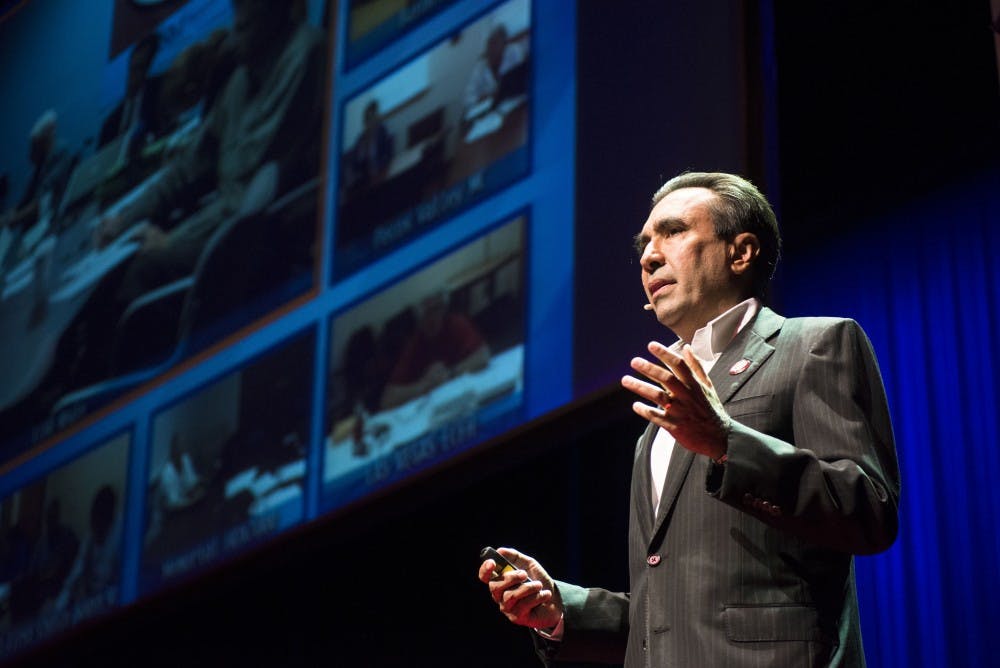 Project ECHO founder Sanjeev Arora, MD, speaks about the project during TEDxABQ 2013. Project ECHO was originally created to train primary care practitioners in rural areas of New Mexico to treat patients with Hepatitis C by using video conferencing, but has since expanded its reach by inaugurating its first clinic in the Indian city of Ahmedabad for the treatment of HIV and AIDS.