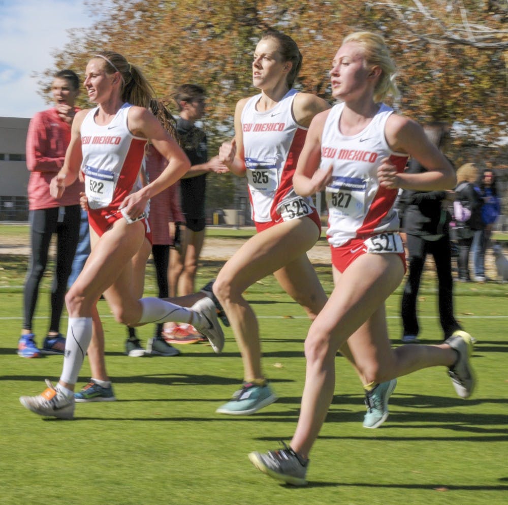 Senior Courtney Frerichs runs in front of her team at the NCAA Mountain Regional Cross Country Championships Nov. 13.&nbsp;